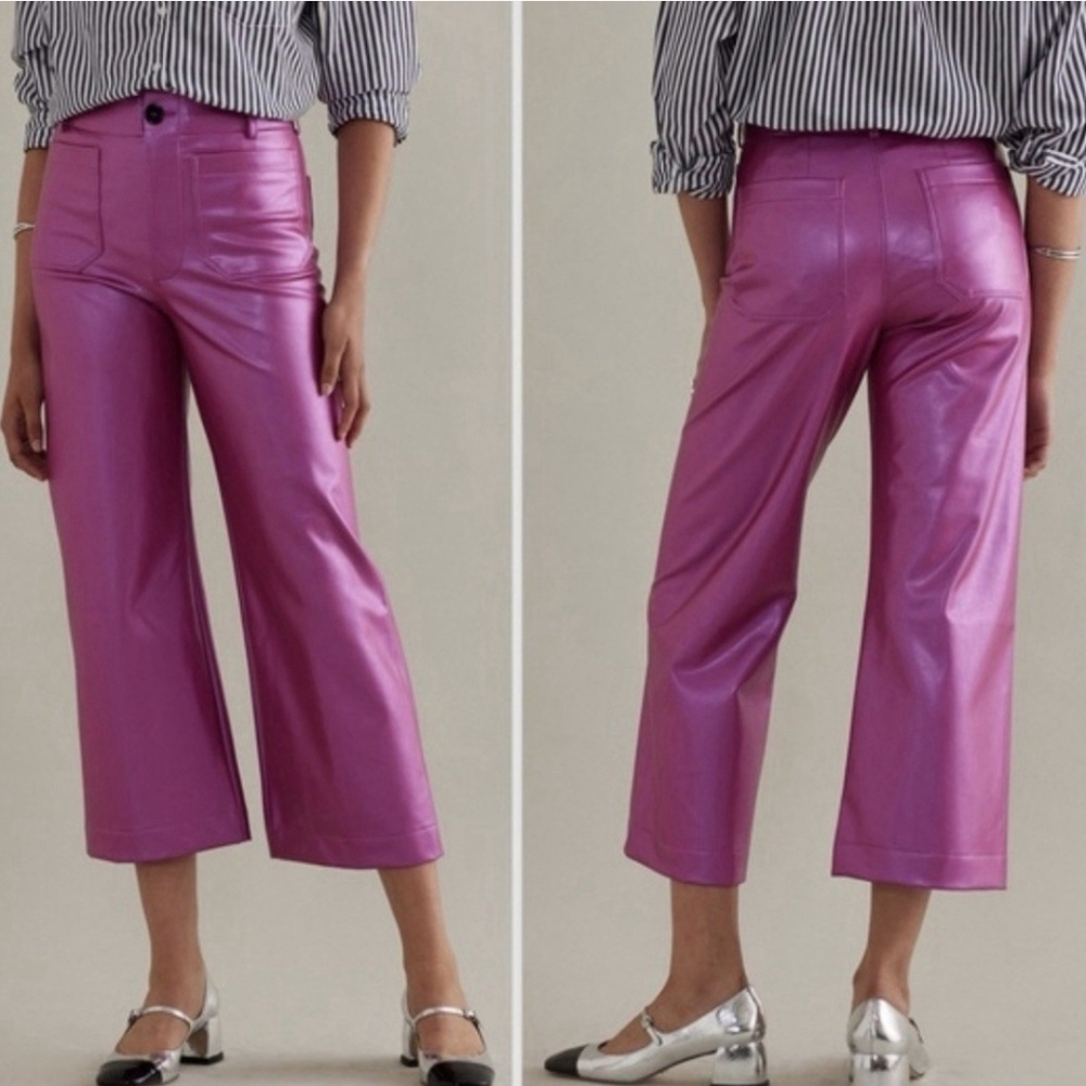 Maeve Shiny Magenta Cropped Pants 💖✨️